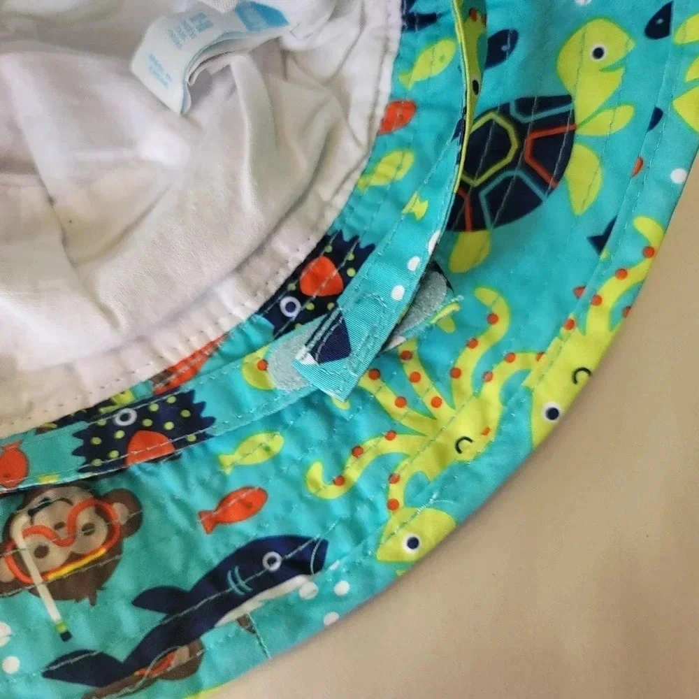Old Navy Boys 12-18 MONTHS Swim & Sun Hat GREEN BLUE Aquarium